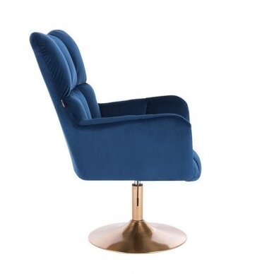 Beauty salons and beauticians stool HR650N, blue velour 2