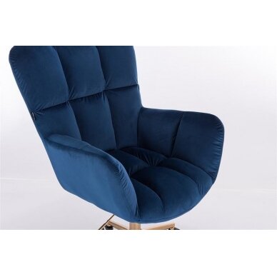 Beauty salons and beauticians stool HR650N, blue velour 4 Beauty salons and beauticians stool HR650N, blue velour 4