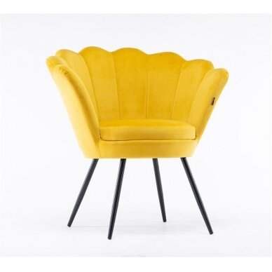 Кресло для ожидания салона красоты REY, желтый велюр