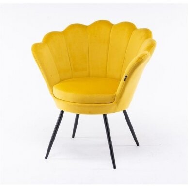 Кресло для ожидания салона красоты REY, желтый велюр 1
