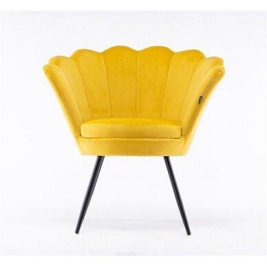 Кресло для ожидания салона красоты REY, желтый велюр 2