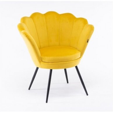 Кресло для ожидания салона красоты REY, желтый велюр 5