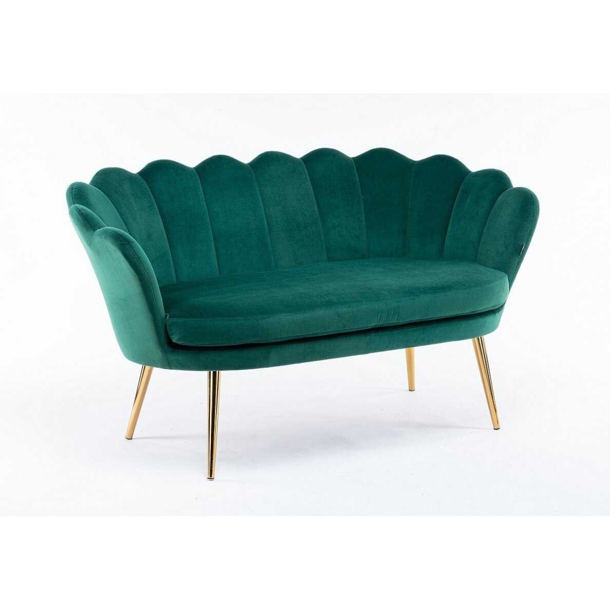 Beauty salon waiting sofa REY, green velor 4 Beauty salon waiting sofa REY, green velor 4