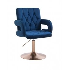Кресло для салона красоты с устойчивым основанием HR8404N, синий велюр