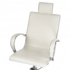 Professional hydraulic pedicure chair with footrest and massage tub BR-2308, white color