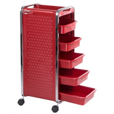 Professional barber and hair stilist trolley NG-ST005, red color 1