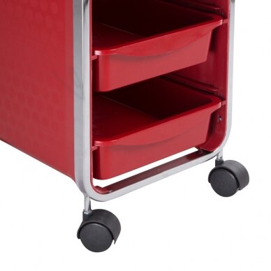 Professional barber and hair stilist trolley NG-ST005, red color 3