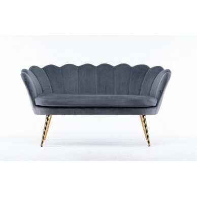 Grožio salono laukiamojo sofa REY, pilkas veliūras 2 Grožio salono laukiamojo sofa REY, pilkas veliūras 2