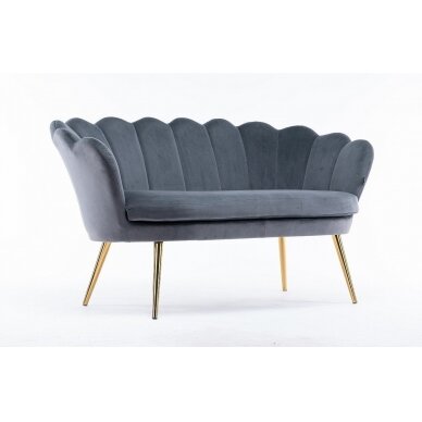 Grožio salono laukiamojo sofa REY, pilkas veliūras Grožio salono laukiamojo sofa REY, pilkas veliūras
