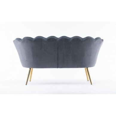 Grožio salono laukiamojo sofa REY, pilkas veliūras 3 Grožio salono laukiamojo sofa REY, pilkas veliūras 3