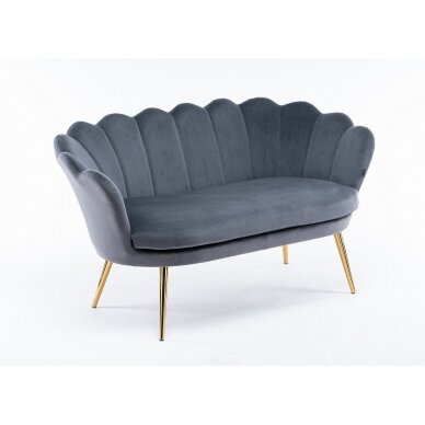 Grožio salono laukiamojo sofa REY, pilkas veliūras 1