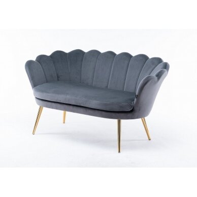 Grožio salono laukiamojo sofa REY, pilkas veliūras 5 Grožio salono laukiamojo sofa REY, pilkas veliūras 5