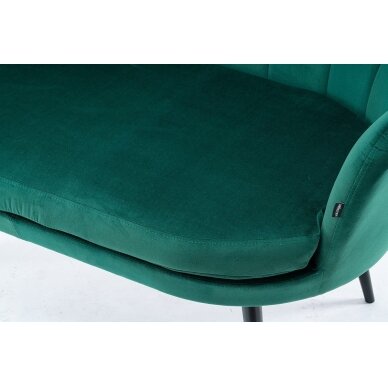 Beauty salon waiting sofa REY, green velor 1 Beauty salon waiting sofa REY, green velor 1