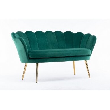 Beauty salon waiting sofa REY, green velor Beauty salon waiting sofa REY, green velor