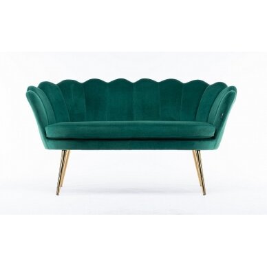 Beauty salon waiting sofa REY, green velor 2 Beauty salon waiting sofa REY, green velor 2