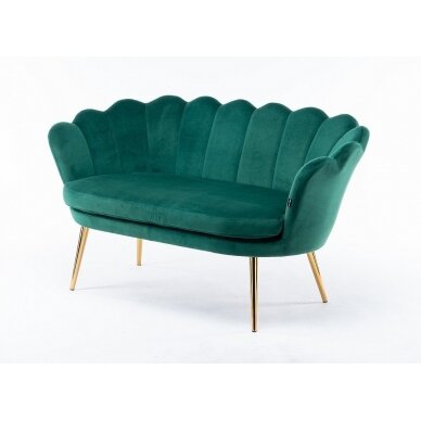 Beauty salon waiting sofa REY, green velor 3 Beauty salon waiting sofa REY, green velor 3