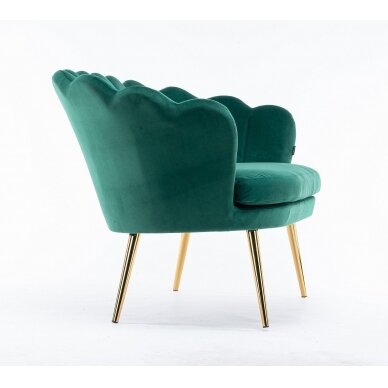 Beauty salon waiting sofa REY, green velor 5 Beauty salon waiting sofa REY, green velor 5
