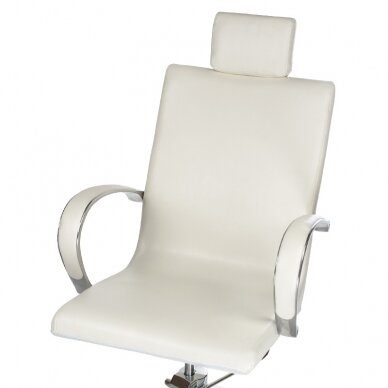 Professional hydraulic pedicure chair with footrest and massage tub BR-2308, white color 1