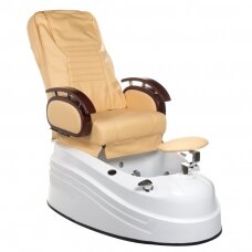 Professional electric podiatry chair for pedicure procedures with massage function BR-2307, beige color