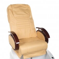 Professional electric podiatry chair for pedicure procedures with massage function BR-2307, beige color