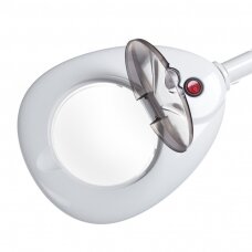 Professional cosmetology LED lamp - magnifying glass BR-663G with stand, white color