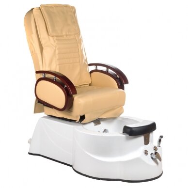 Professional electric podiatry chair for pedicure procedures with massage function BR-3820D, beige color