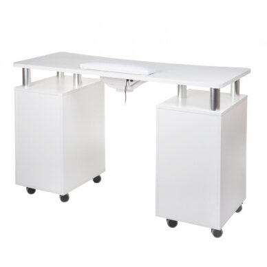 Profesionalus manikiūro stalas su dulkių ištraukėju BD-3425+P, baltos spalvos 1