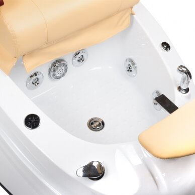 Professional electric podiatry chair for pedicure procedures with massage function BR-2307, beige color 2