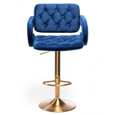 Beauty salons and beauticians stool HR8403W, blue velour 1