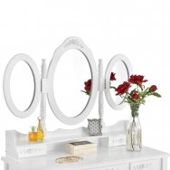 Туалетный столик ELSA с 3 зеркалами и стулом, 7 ящиков, белого цвета