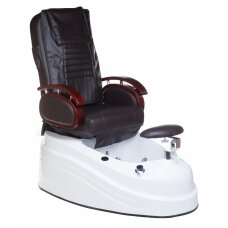 Professional electric podiatry chair for pedicure procedures with massage function BR-2307, brown color