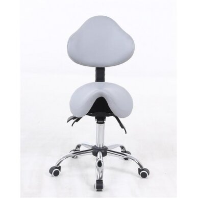 Professional beauty salon chair-saddle with wheels HR2005, gray eco-leather 1