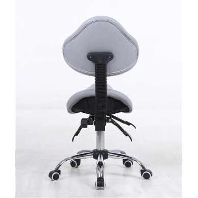 Professional beauty salon chair-saddle with wheels HR2005, gray eco-leather 4 Professional beauty salon chair-saddle with wheels HR2005, gray eco-leather 4