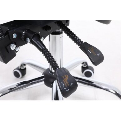 Professional beauty salon chair-saddle with wheels HR2005, gray eco-leather 5 Professional beauty salon chair-saddle with wheels HR2005, gray eco-leather 5