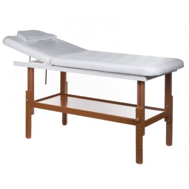 Profesionalus stacionarus masažo stalas BD-8240B, baltos spalvos