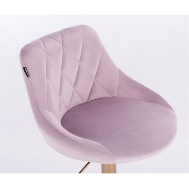 Beauty salons and beauticians stool HR1054CROSS, lilac velor 4