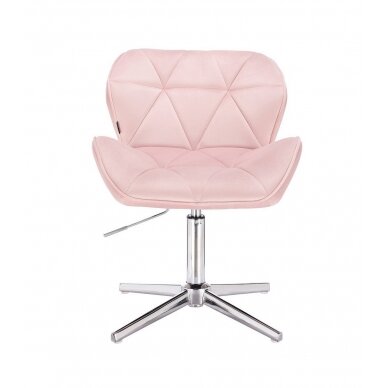 Beauty salons and beauticians stool HR111CROSS, soft pink velor 3