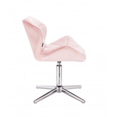 Beauty salons and beauticians stool HR111CROSS, soft pink velor 4