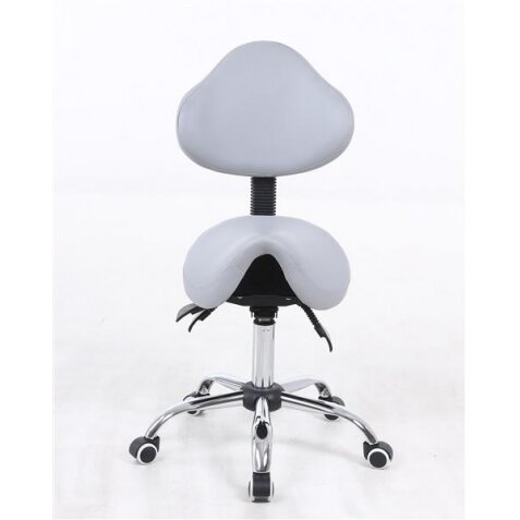 Professional beauty salon chair-saddle with wheels HR2005, gray eco-leather 1