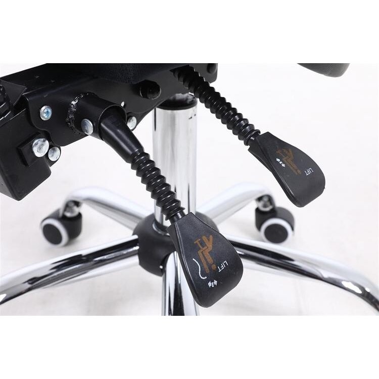 Professional beauty salon chair-saddle with wheels HR2005, gray eco-leather 5 Professional beauty salon chair-saddle with wheels HR2005, gray eco-leather 5