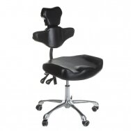 Профессиональное кресло-табурет со спинкой для мастера и салонов красоты MIKA INKOO, черного цвета