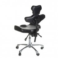 Professional master chair with backrest for beauticians and beauty salons  MIKA INKOO, black color