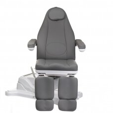 Professional electric podiatric chair-bed for pedicure procedures MAZARO BR-6672C (3 motors), grey color