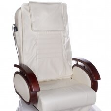 Professional electric podiatry chair for pedicure procedures with massage function BR-2307, cream color