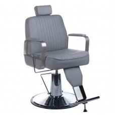 Профессиональное барберское кресло для парикмахерских и салонов красоты HOMER BH-31237, светло-серое цвета