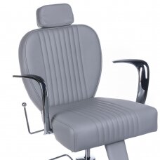 Профессиональное барберское кресло для парикмахерских и салонов красоты OLAF BH-3273, серого цвета