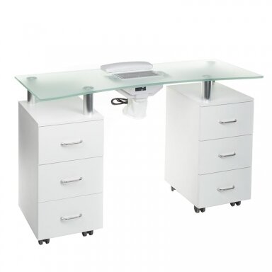 Professional manicure table with dust extractor BD-3425-1+P, white color Professional manicure table with dust extractor BD-3425-1+P, white color