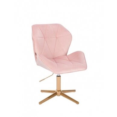 Master's chair with a stable base HR212CROSS, light pink velor