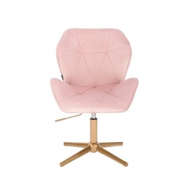 Master's chair with a stable base HR212CROSS, light pink velor 2