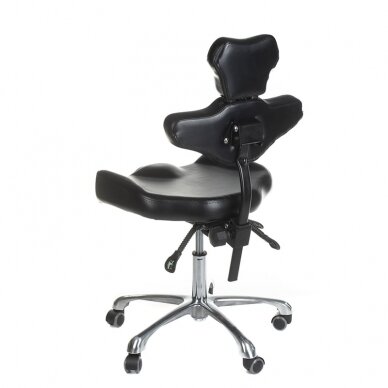 Профессиональное кресло-табурет со спинкой для мастера и салонов красоты MIKA INKOO, черного цвета 1